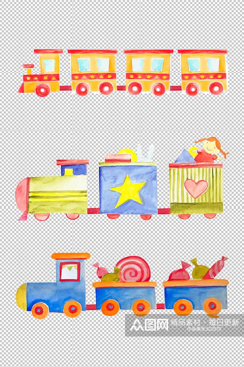 儿童玩具火车元素素材