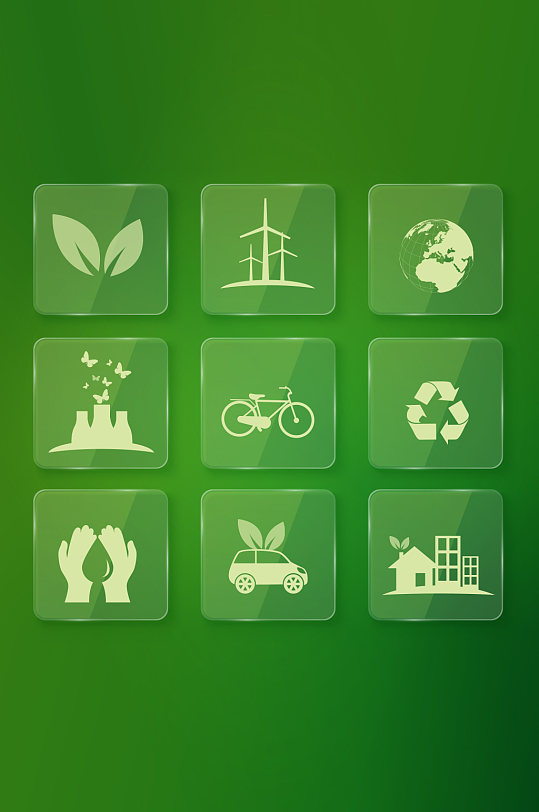 绿色环保矢量ui图标素材 再循环箭头 环保图标素材