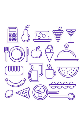 美食食材食物UI图标设计