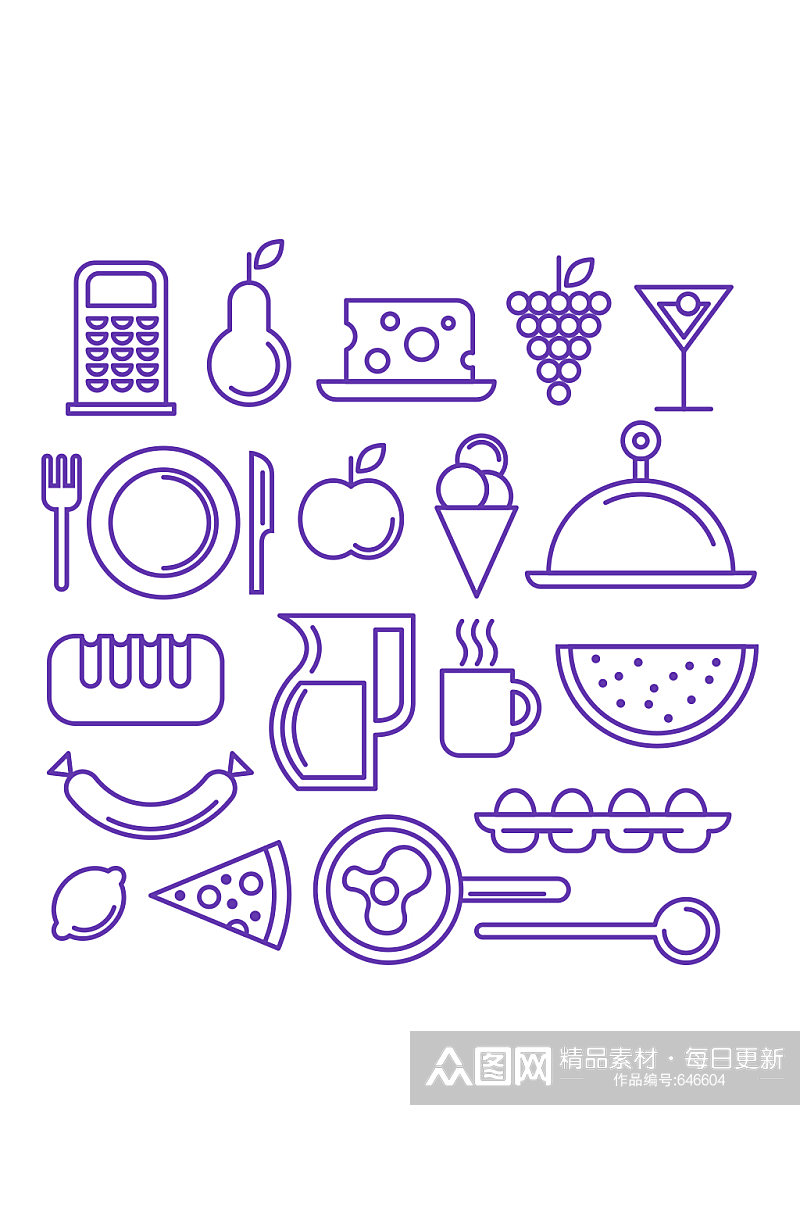 美食食材食物UI图标设计素材