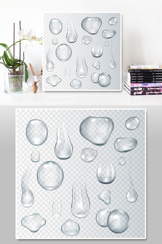 水珠水滴水泡气泡透明素材