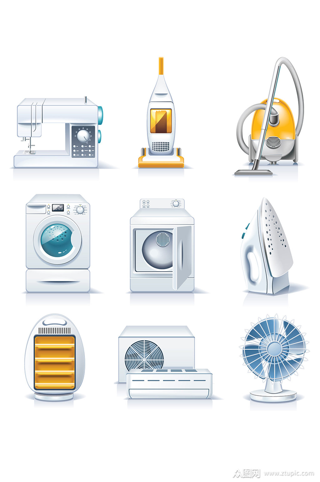 手绘家用电器卡通家电素材