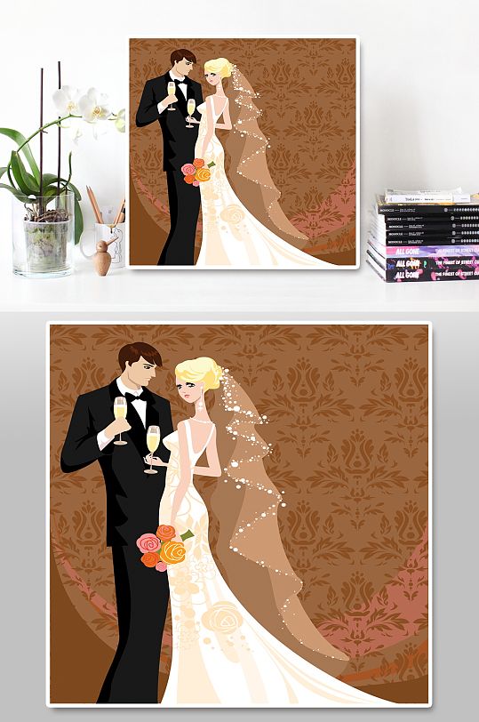 西式婚礼新娘新郎人物素材