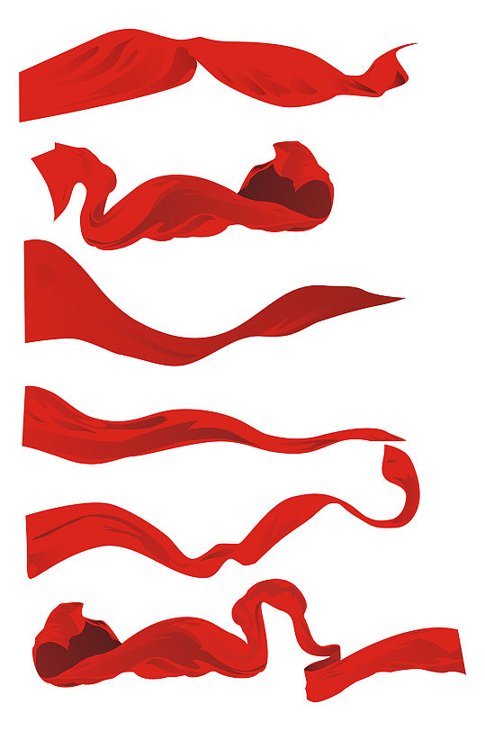 党建标签红色飘带素材 党建素材矢量图