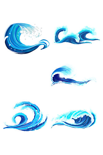 水波纹海浪浪花花纹素材蓝色浪花展板