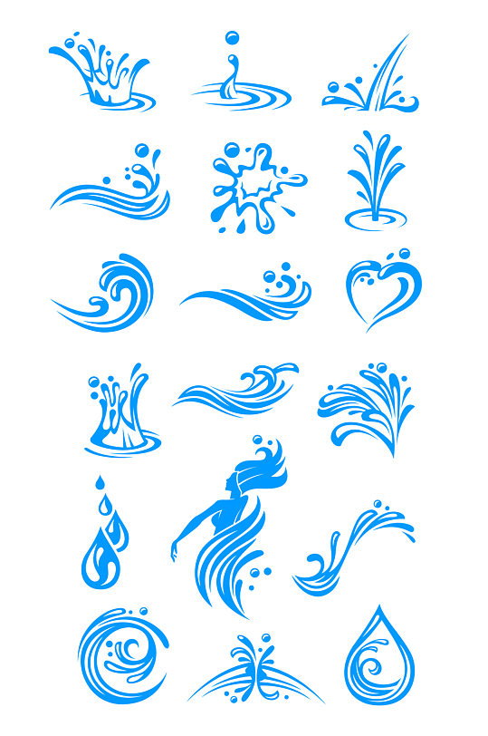 水波纹海浪浪花花纹素材