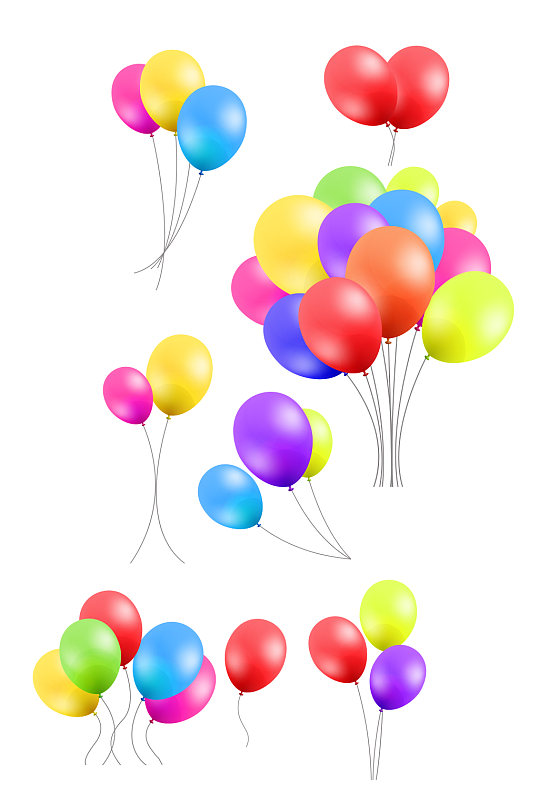 节日手绘彩色气球素材
