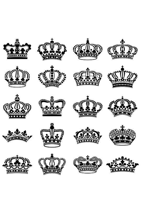 皇冠剪影皇冠王冠素材