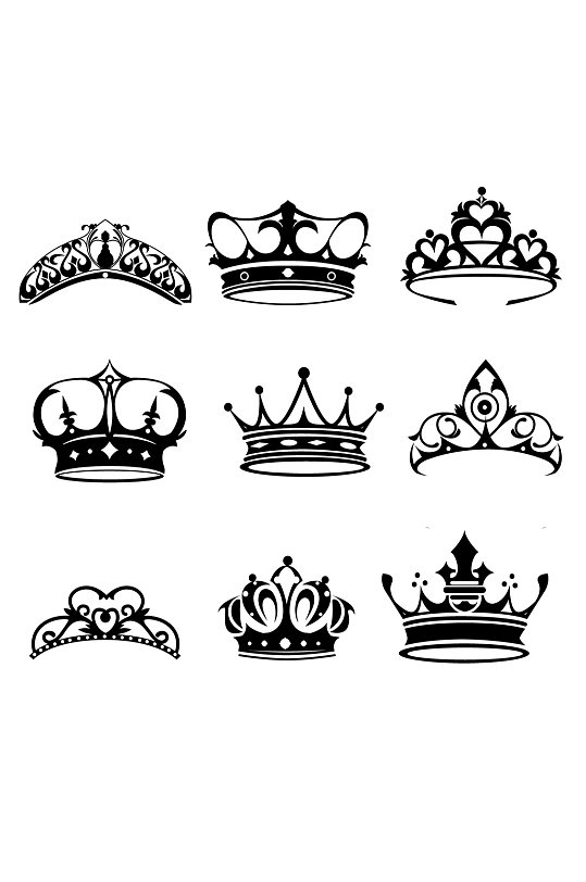 皇冠剪影皇冠王冠素材