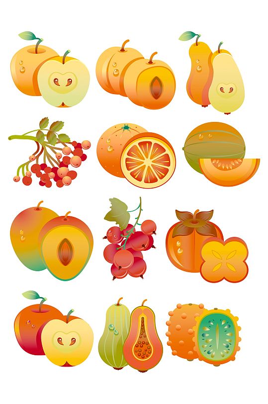 手绘卡通水果素材