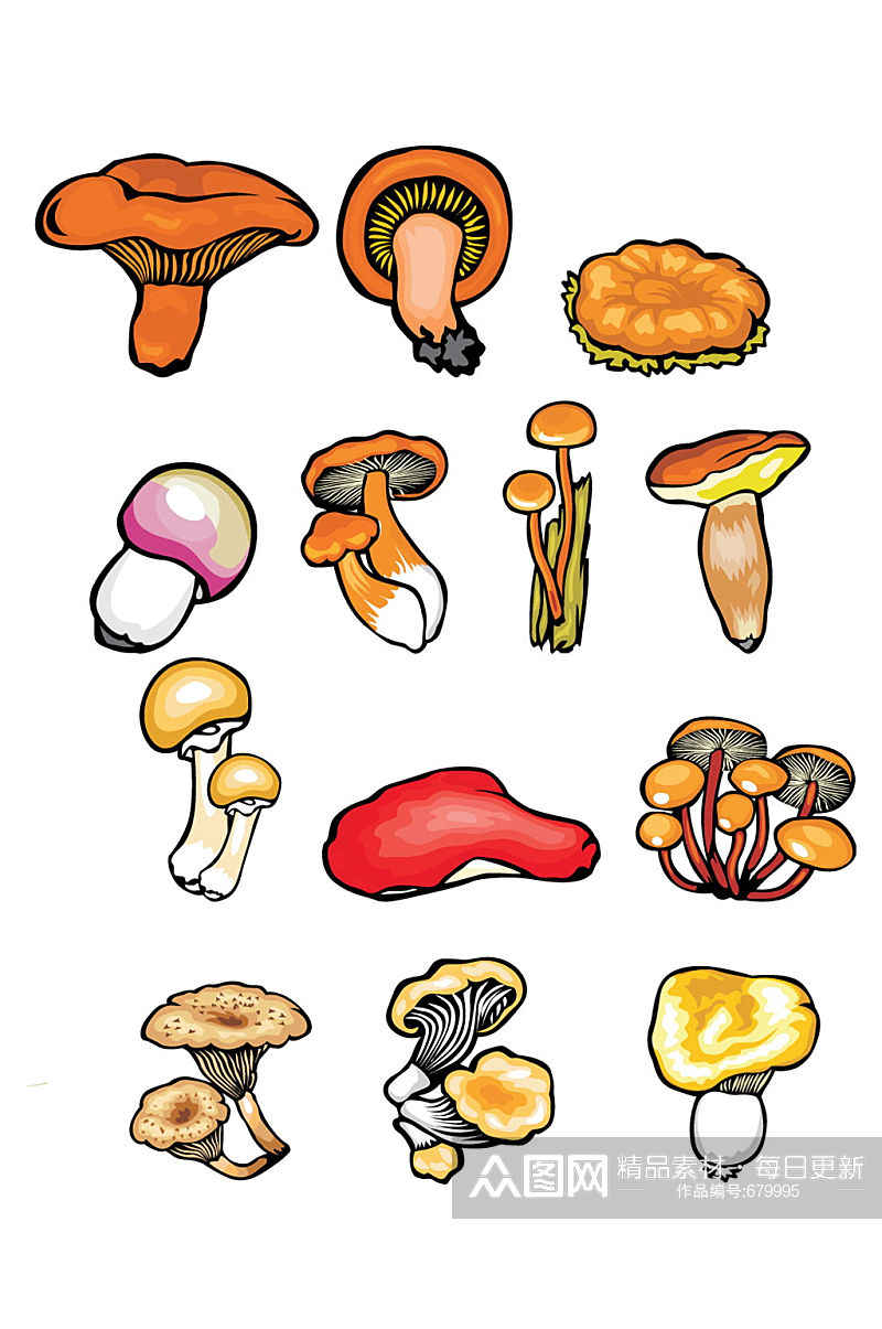 卡通香菇蘑菇菌类素材素材