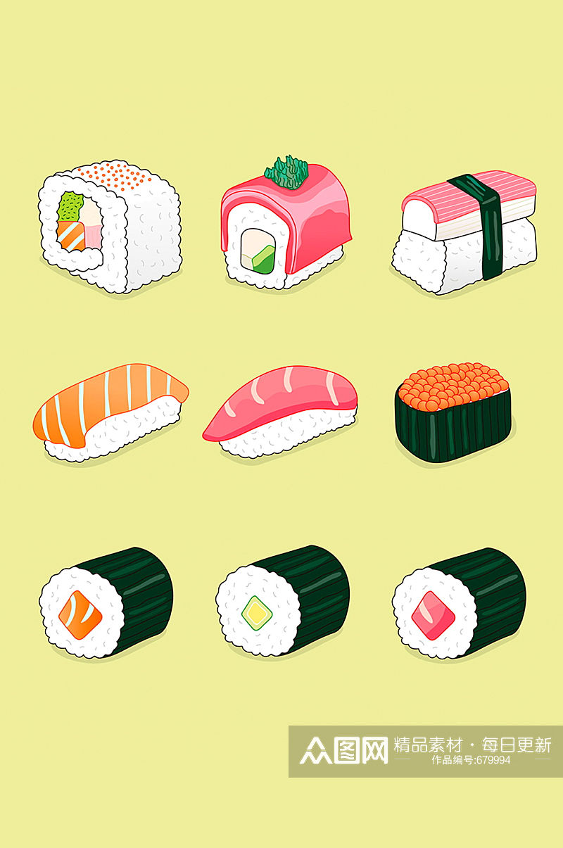 日本元素日料美食寿司元素素材
