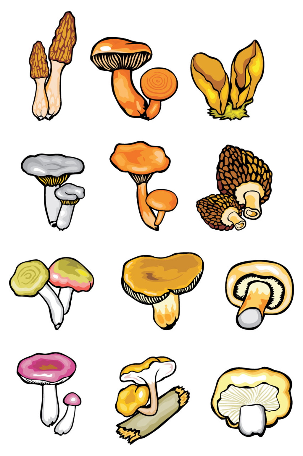 卡通香菇蘑菇菌类素材