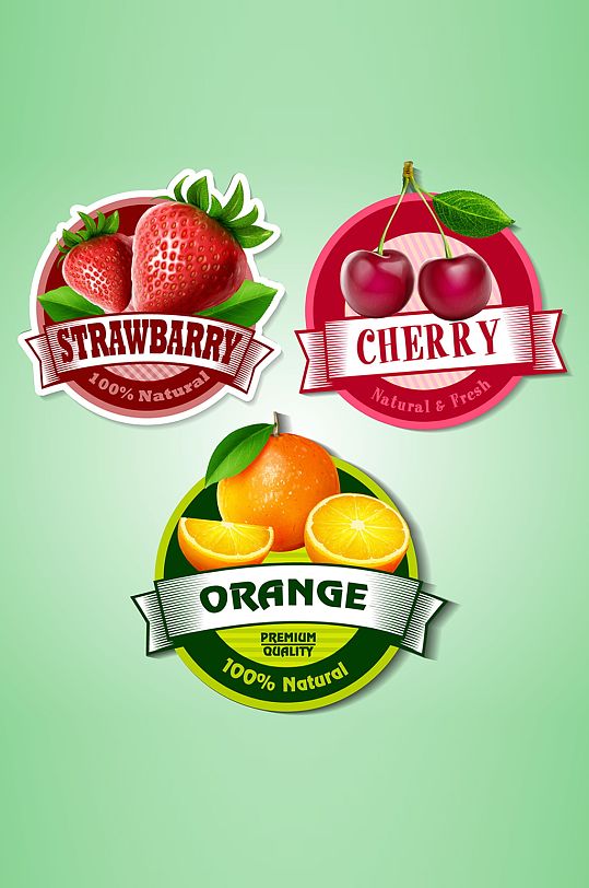 彩色水果促销标签