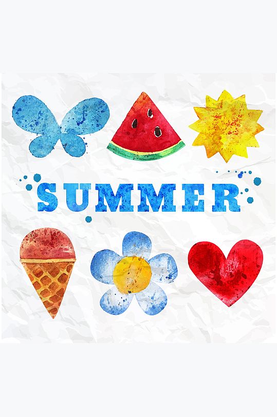 夏日元素暑假度假素材-众图网