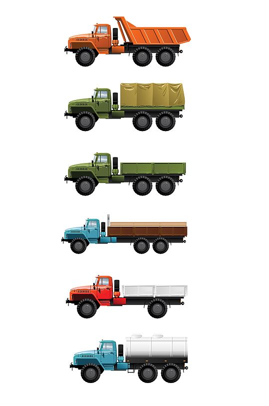 物流运输卡车货车元素 交通工具设计元素