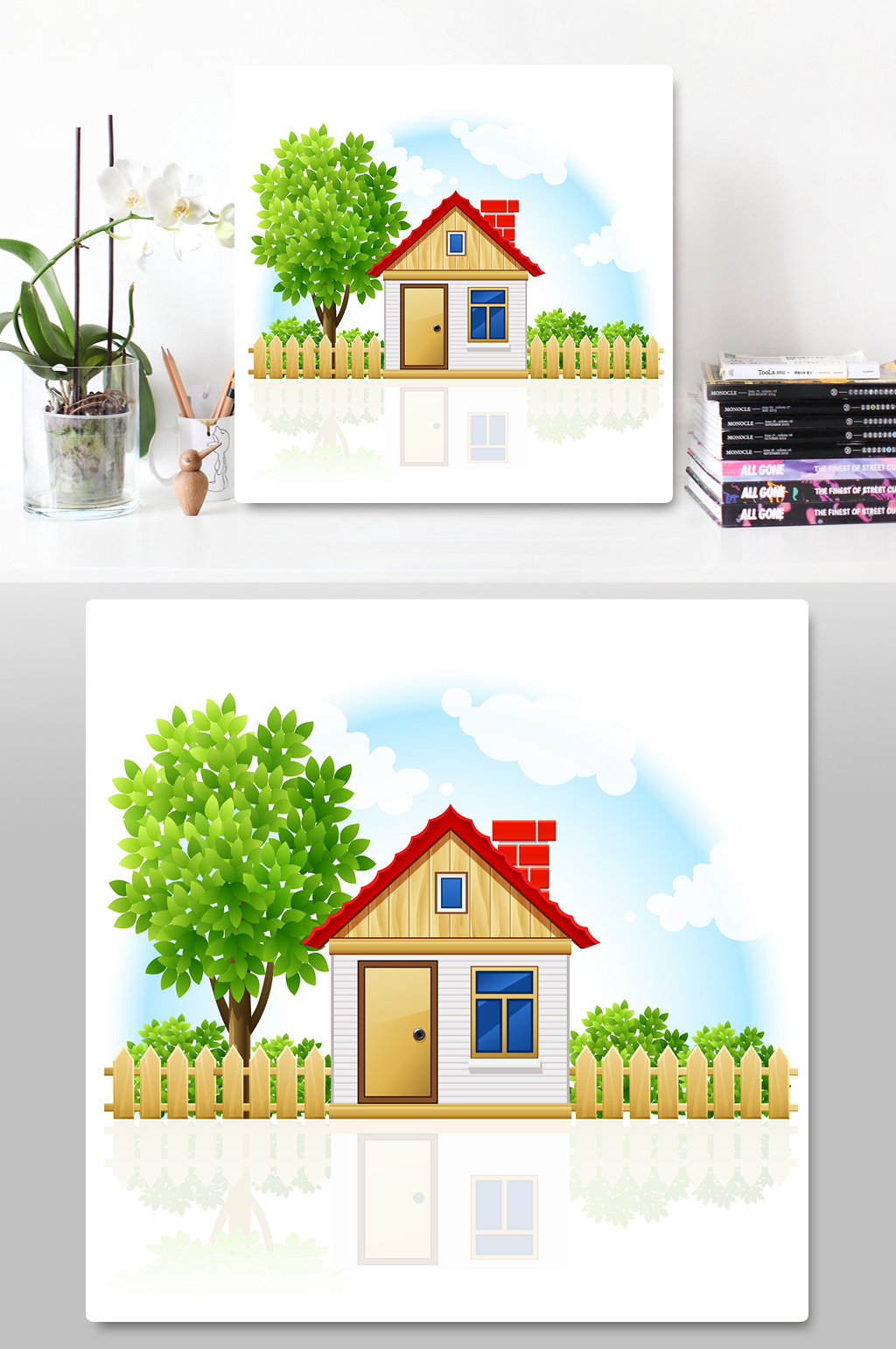 卡通房子房屋建筑元素素材