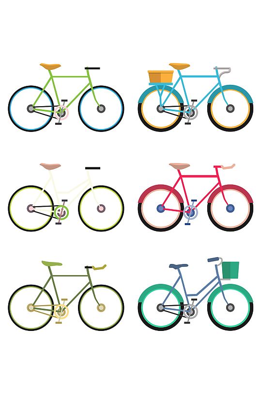 卡通手绘自行车素材