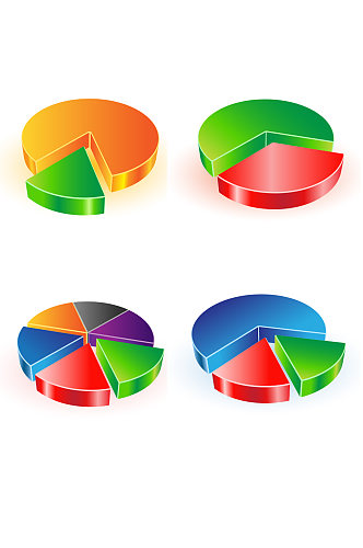 商务矢量数据分析饼状图