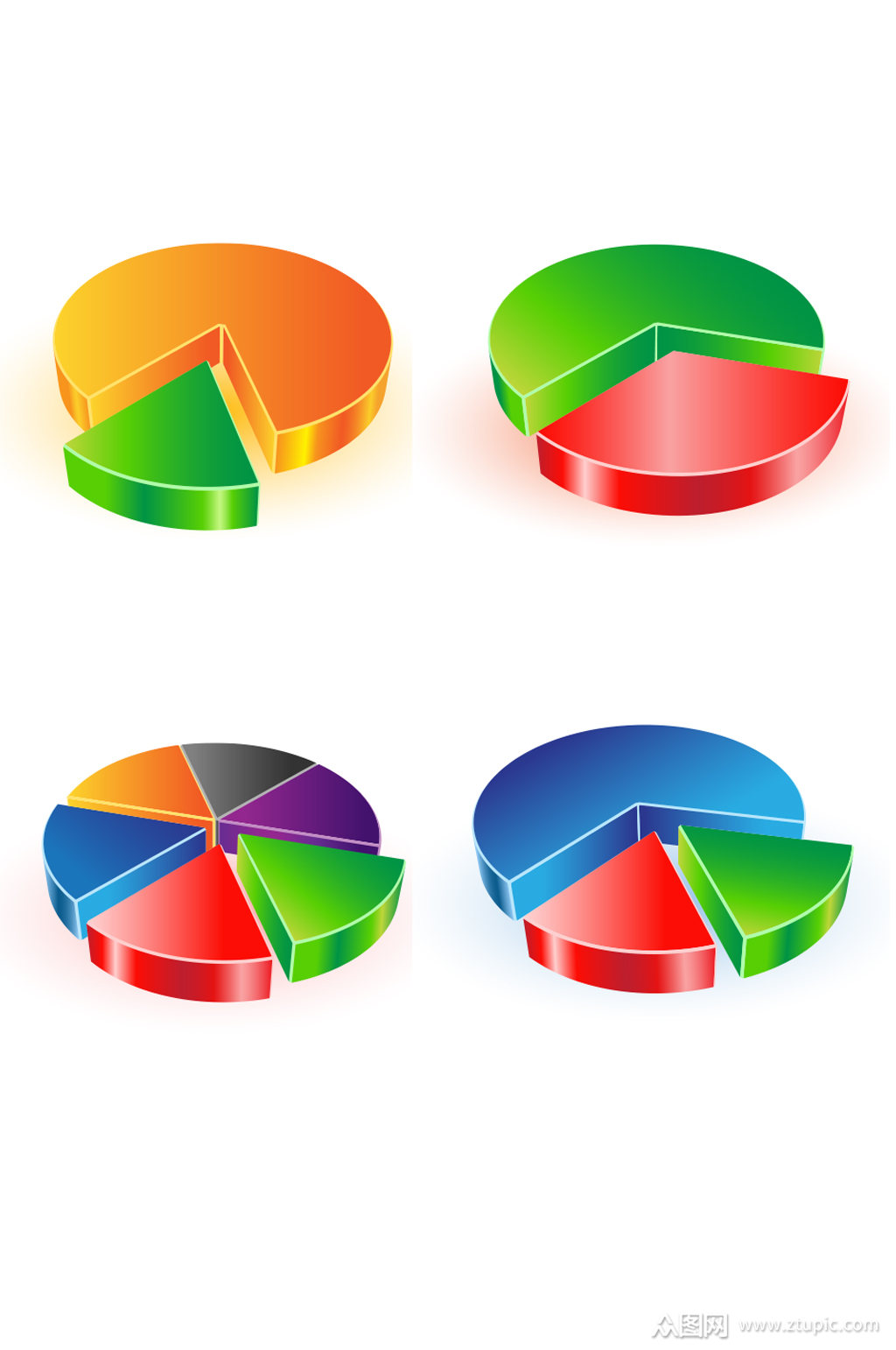 商务矢量数据分析饼状图模板下载-编号680585-众图网