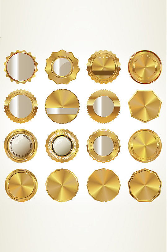 金色勋章图案奖牌胸章-众图网