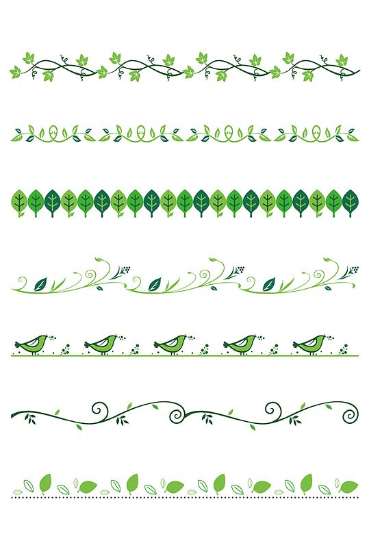 绿色植物叶子花纹花边