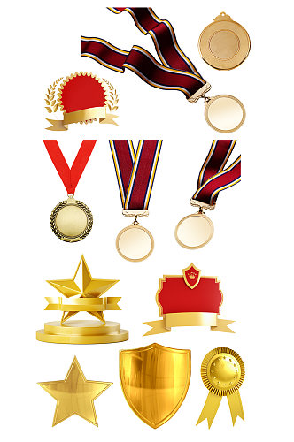 奖章奖牌盾牌金属质感设计元素