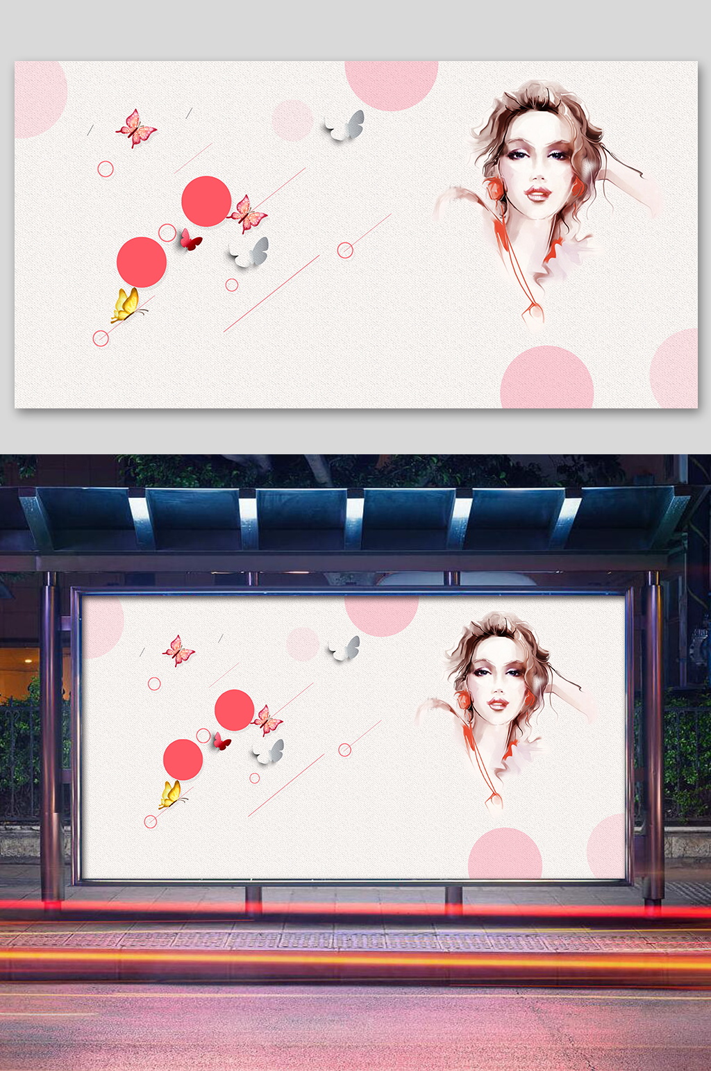 女王节清新花朵花卉背景素材