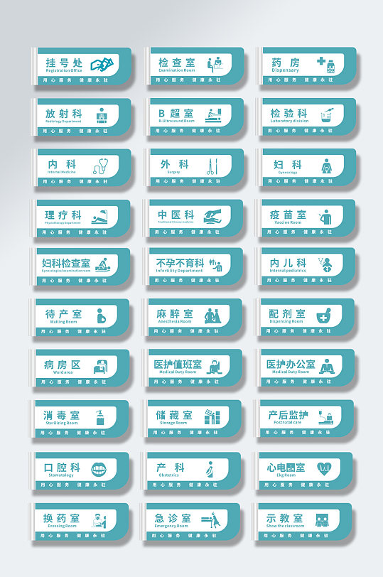 医疗医院药店科室门牌标识牌VI导视门牌
