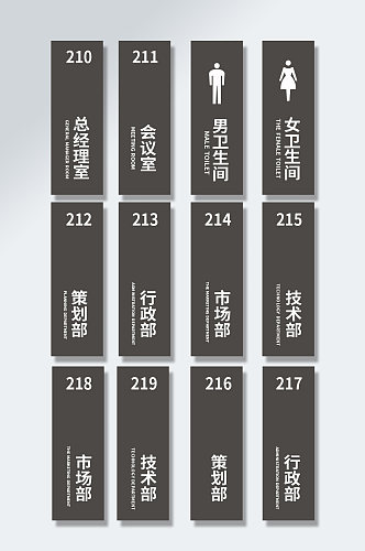 企业科室牌公司门牌vi导视图