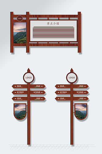 公园提示牌引导牌VI导视公告栏