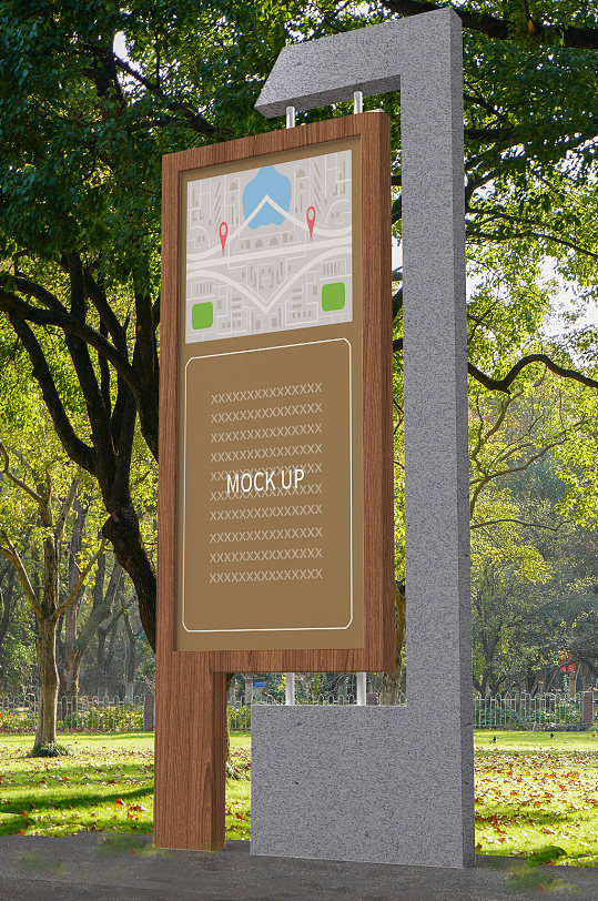 3D公园导视牌旅游景区标牌 地图指示牌