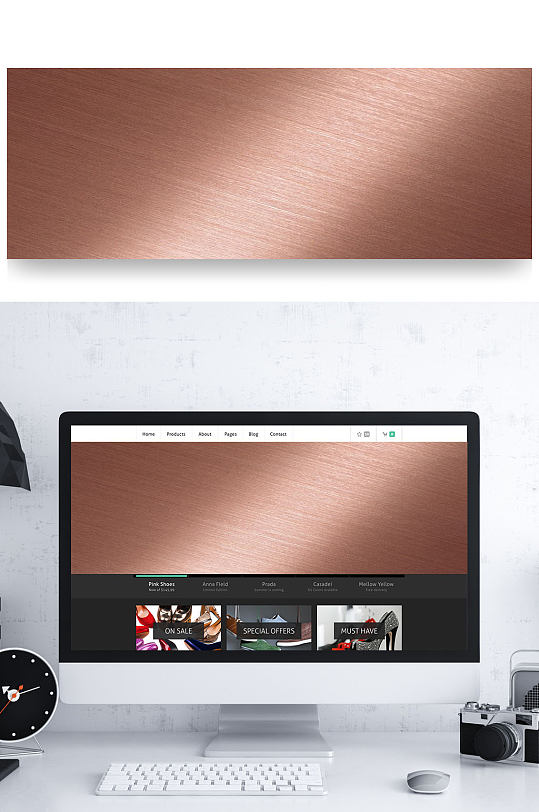 金属质感铜色渐变背景-众图网