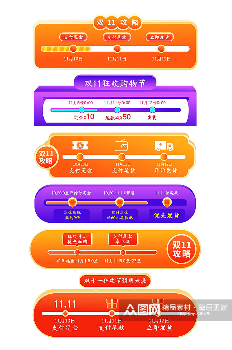 双十二预售活动时间轴购物攻略素材