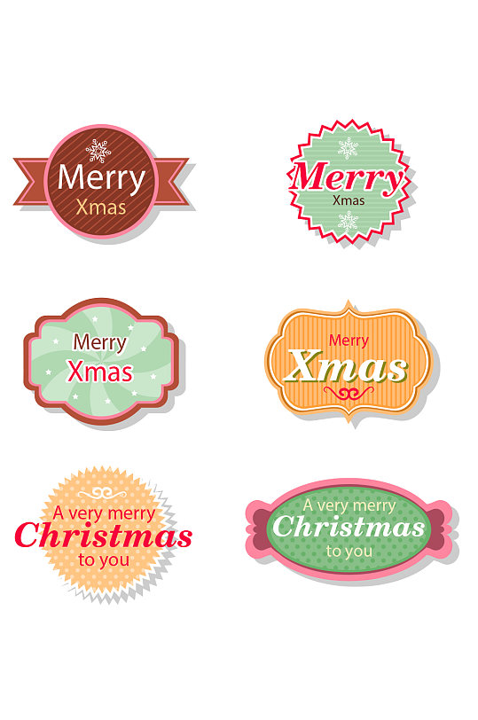 可爱卡通圣诞促销不干胶标贴贴纸