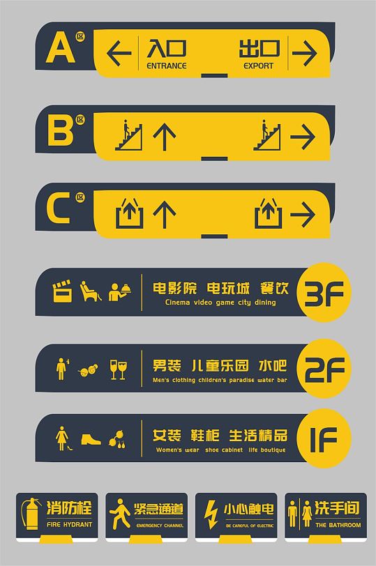 商场门牌导视牌引导指示牌