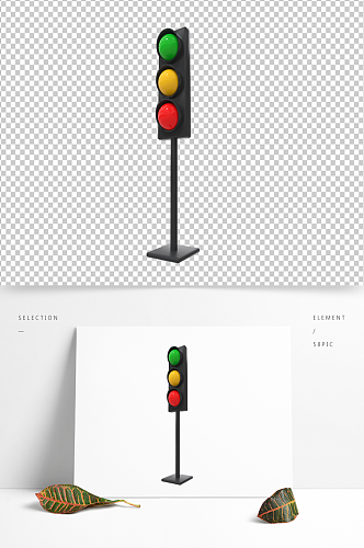 交通红绿灯模型免抠素材