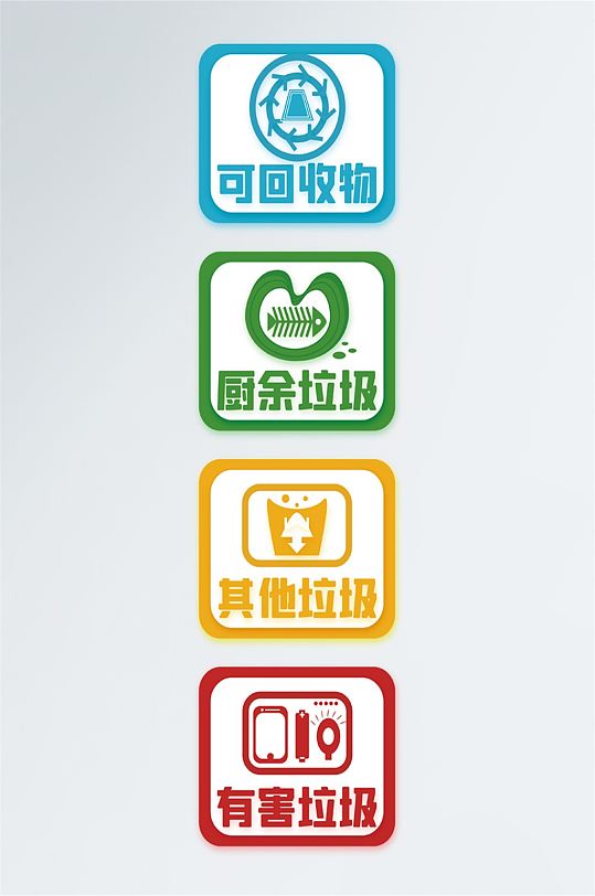 垃圾分类指南vi导视系统标识牌-众图网