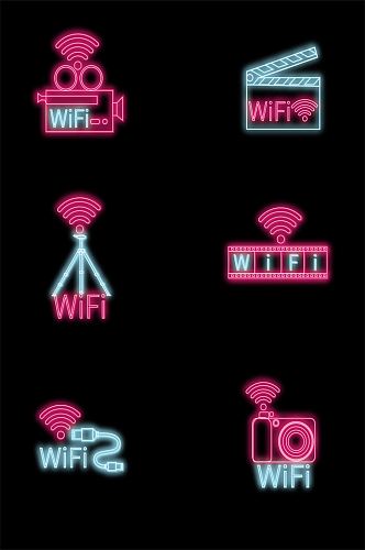 霓虹灯线条餐厅酒吧咖啡厅创意WIFI指示牌发光门牌标识牌