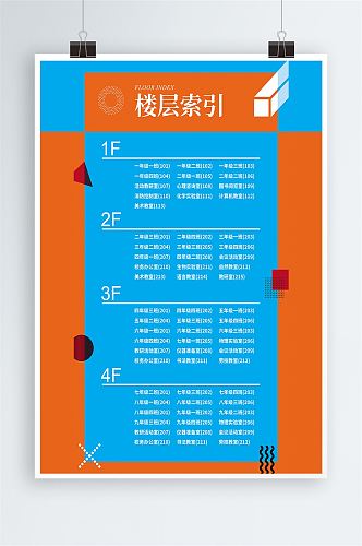 学校楼层导视牌中小学校教学楼楼层导视牌