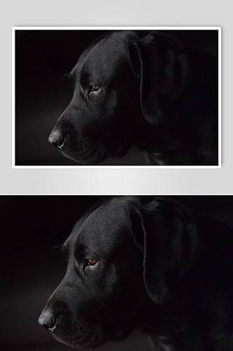 黑色拉布拉多狗狗宠物摄影图片