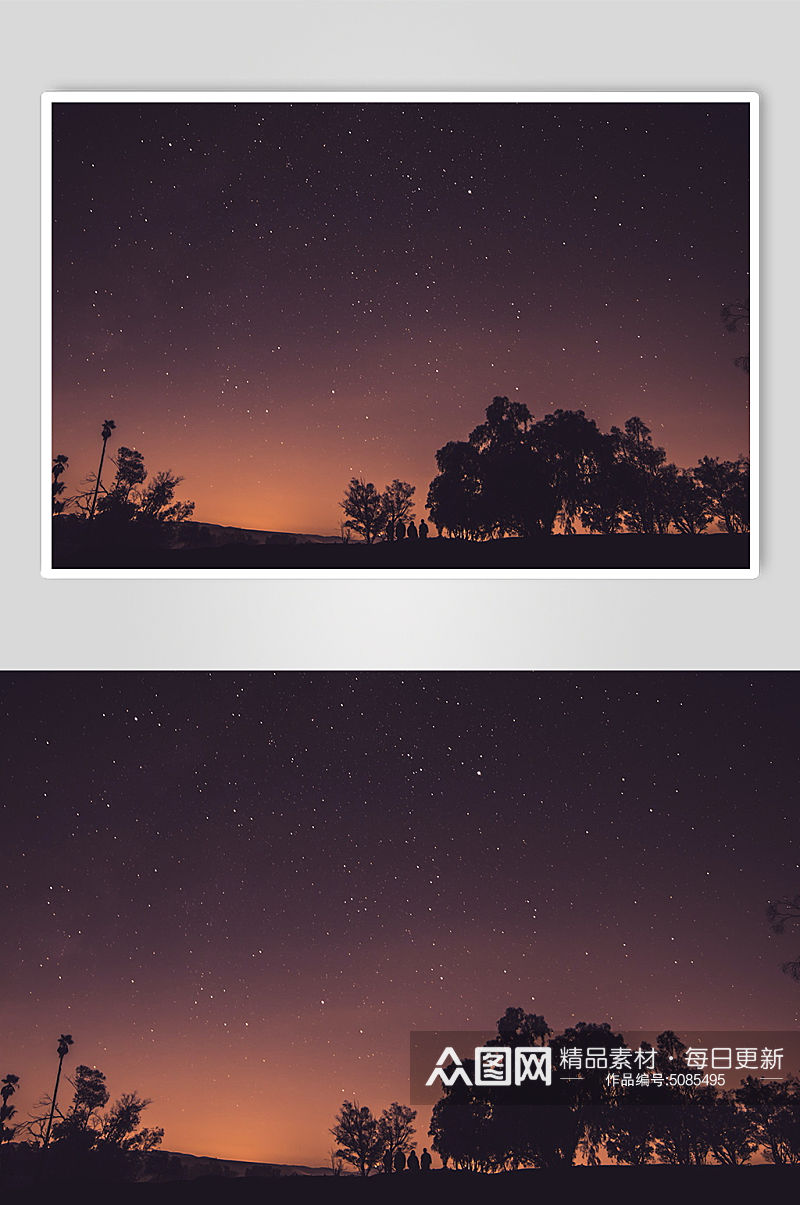 夜间星光风景摄影图片素材