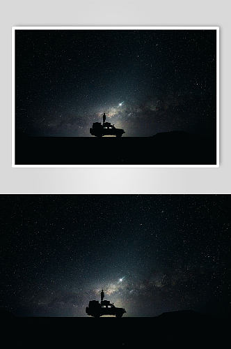 夜间星光风景摄影图片