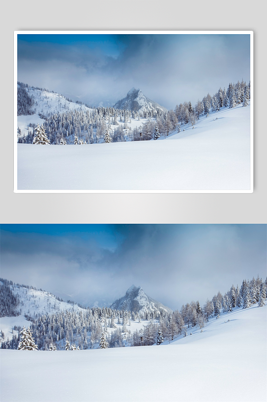 冬季雪景雪山摄影图