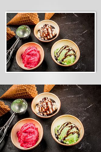 巧克力牛奶冰淇淋摄影图片