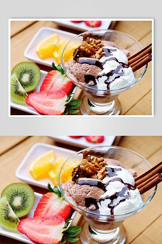 巧克力牛奶冰淇淋摄影图片