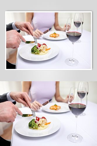 吃西餐的人物摄影图片