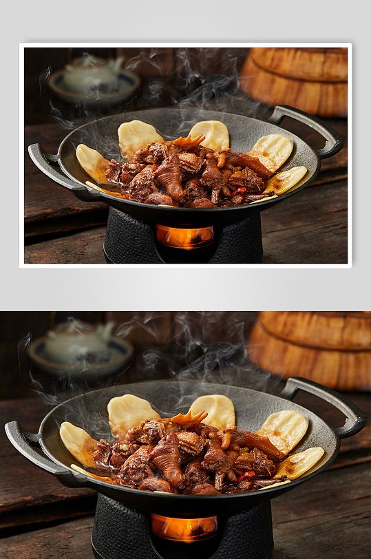 地锅鸡美食摄影图片-众图网