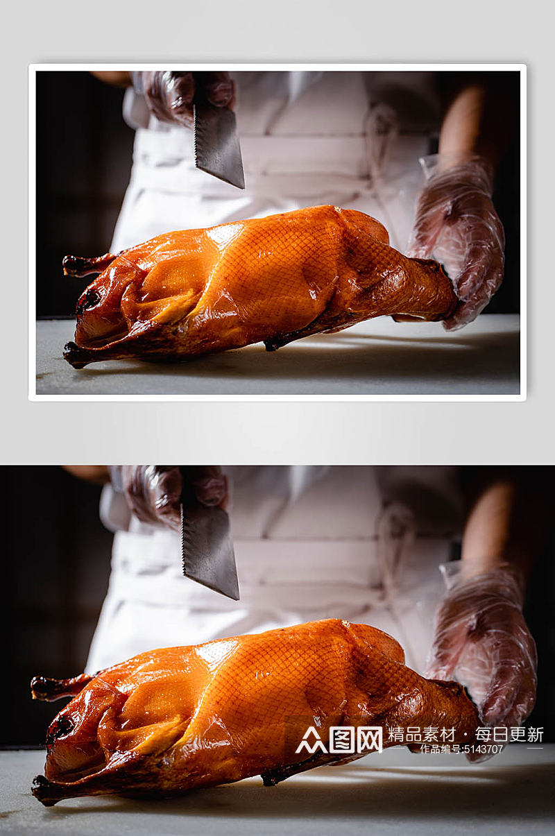 北京烤鸭美食摄影图素材