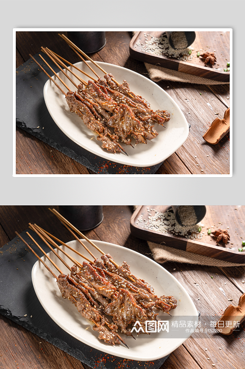 羊肉串烧烤美食摄影图素材